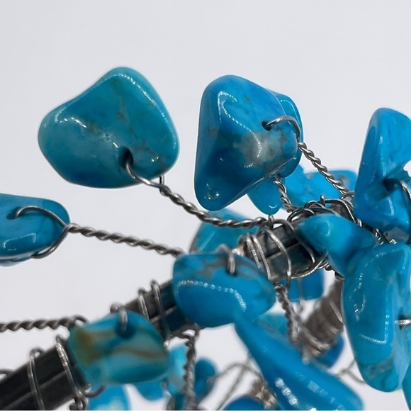 Bracelet Turquoise Chip Stone Southwestern Cuff Jewelry Blue Silver Tone Fall - Picture 4 of 7